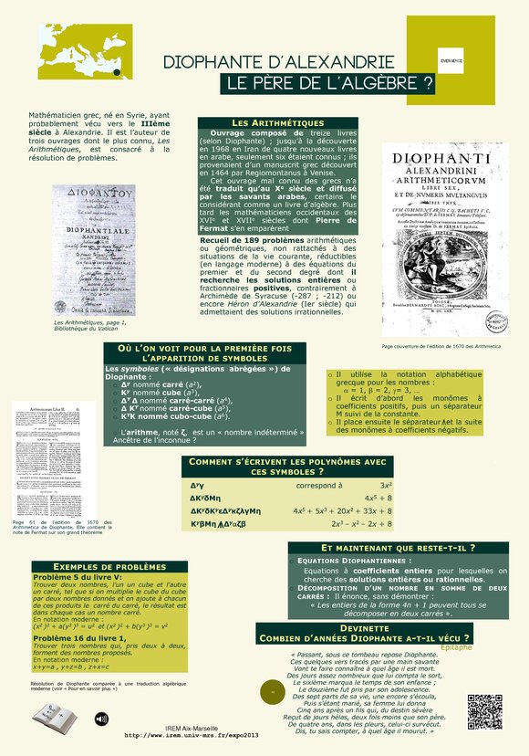 Diophante d'Alexandrie, le pre de l'algbre ?