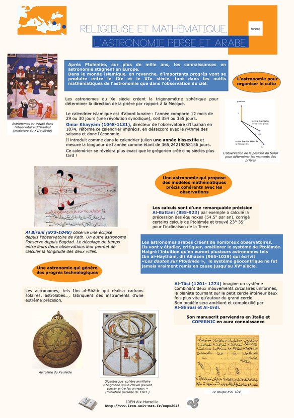 L'astronomie arabe et perse, religieuse et mathmatique